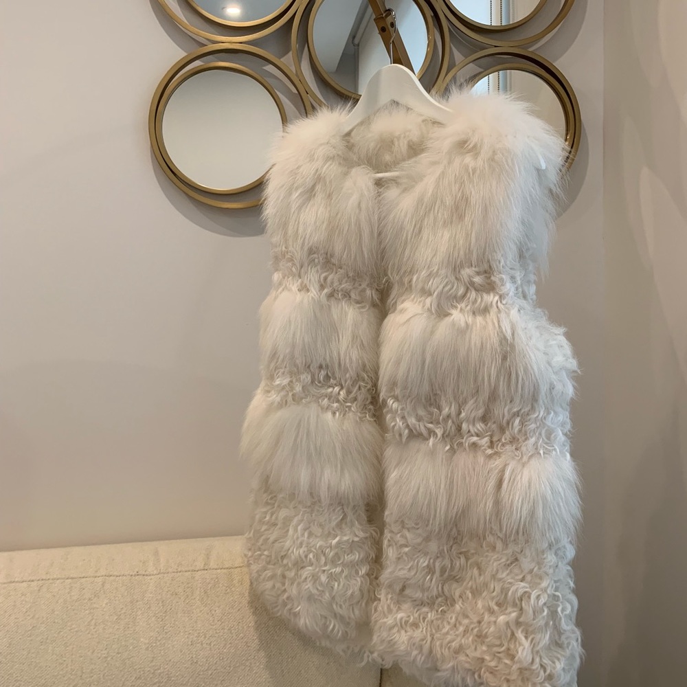 Fox fur and sheep vest